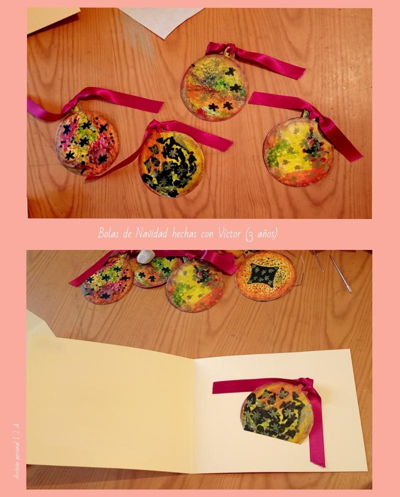 Bolas de Navidad hechas en casa Bolas de Navidad hechas por niños