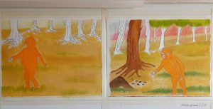 Proceso de ilustración con pasteles para 'Yoyo y Filipa'